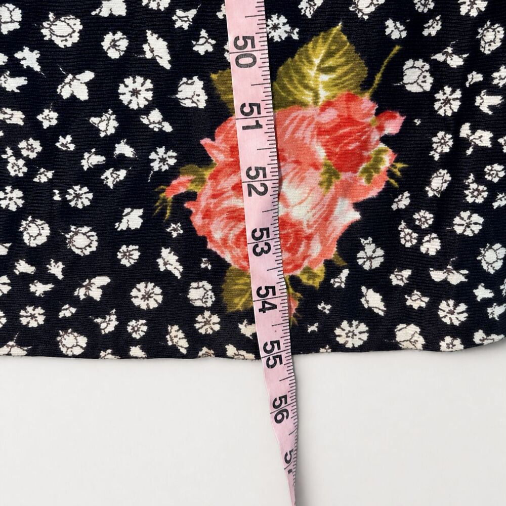 Vintage Handmade Navy Floral Dress Long Sleeve High Neck Cottagecore Midi Maxi - Picture 9 of 10